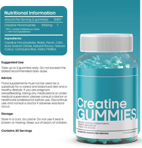 Gomitas de Creatina 3000mg Monohidrato Puro para Crecimiento Muscular, Creatina HCL, Gomitas Energéticas para Desarrollo Muscular, Suplemento Deportivo - Product Image 3