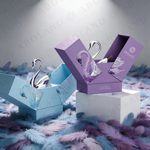 Boîte à parfum ABOLAND, rigide, noire, avec motif cygne en feuille d'or, 100 ml, eau de parfum, emballage cosmétique, boîte cadeau haut de gamme - Product Image 3