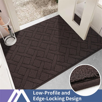 Tapis d'entrée intérieur antidérapant avec support en caoutchouc, lavable en machine, design moderne, résistant à la saleté, absorbant l'eau, tapis pour chien
