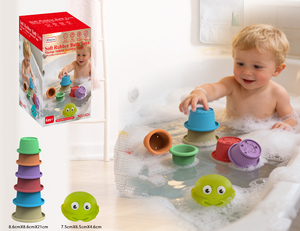 Jouets de bain flottants empilables pour bébés et tout-petits, bateaux souples à empiler, jouets de <span class=keywords><strong>baignoire</strong></span> pour bébés - Product Image 3
