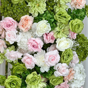 ซุ้มดอกไม้ประดิษฐ์เสมือนจริงสำหรับตกแต่งงานแต่งงาน โทนสีชมพูเขียวแสนโรแมนติก - Product Image 4