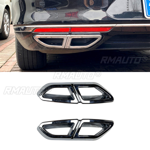 Couvre-pot d'échappement arrière de voiture noir brillant/aspect carbone pour Volkswagen Passat B8 2017-2019, accessoire de style automobile - Product Image 1