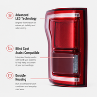 Ensemble de feux arrière à LED avec capteur de détection d'angle mort pour Ford F-150 2015-2017 US High Trim
