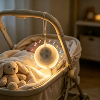 Haut-parleur portable à bruit blanc pour le sommeil, 29 sons apaisants, détection automatique du bruit, design suspendu pour poussette, veilleuse