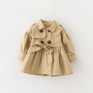 Nouvelle Collection Printemps 2026 – <span class=keywords><strong>Manteau</strong></span> Coupe-Vent Uni à Manches Longues pour Filles - Product Image 1