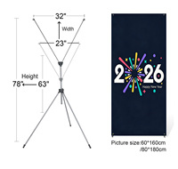 Support d'affichage CLASSIC X ZD-25014, taille réglable, personnalisable, réutilisable, léger, cadre en aluminium/fer, couleur CMYK, haute résolution