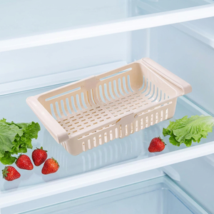 <span class=keywords><strong>Panier</strong></span> de <span class=keywords><strong>rangement</strong></span> rétractable au design moderne pour réfrigérateur Boîte de <span class=keywords><strong>rangement</strong></span> organisationnelle pour œufs, fruits et légumes avec étagère - Product Image 1