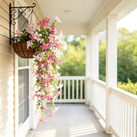 Guirlande de jacinthes artificielles en cascade pour décoration murale, arche de mariage, cheminée, porche, balcon, intérieur et extérieur