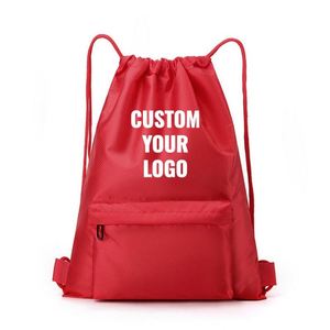 Custom Brand & Logo Wholesale Durable Gym <b>Drawstring</b> <b>Backpack</b>, Polyester Waterproof Unisex with Air Cushion Support Belt - Product Image 1