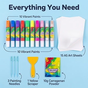 Kit de Pintura para Marbellado Todo en Uno, Set de Pintura para Marbellado con Agua para Niños, Regalo Creativo de Arte y Manualidades para Niñas y Niños OEM y ODM - Product Image 6