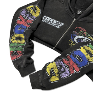 <span class=keywords><strong>Felpa</strong></span> con Cappuccio Oversize Vintage da <span class=keywords><strong>Uomo</strong></span> con <span class=keywords><strong>Zip</strong></span>, Lavaggio Acido, Stampa Frontale con Logo, Manica Lunga, Stile Streetwear per Vendita all'Ingrosso - Product Image 4