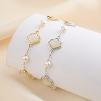 Bracelet en argent pur S925 fait à la main avec des perles d'eau douce naturelles de style baroque français, vente en gros