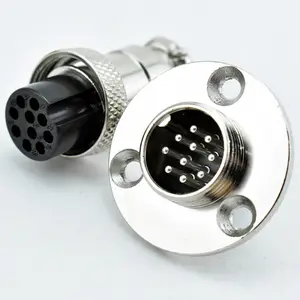 GX16 Flange Socket With 2 3 4 5 6 7 8 9 10 Pin Plug