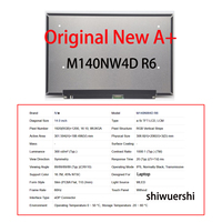 Layar Lcd A+ 14 "Baru Asli TFT 1920*1200 EDP 40Pin X140NV4J R0 TL140VDXP10-00 M140NW4D R6 R3 R5 RC B140UAN05.1 B140UAK03.1