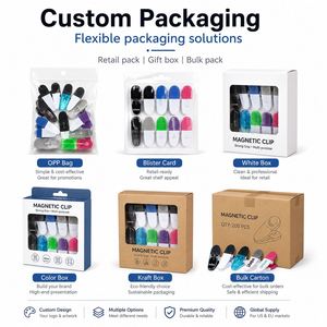 Clip magnétique en plastique coloré multi-usages, aimant puissant pour réfrigérateur, idéal pour documents, reçus et supports de notes de cuisine - Product Image 4