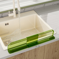 COIZY Égouttoir rétractable en plastique pour évier de cuisine, support de rangement anti-éclaboussures pour piscine domestique et salle de bain