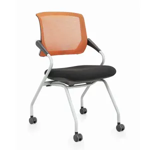 university conference room furniture mesh flip up seat office training chair with castors