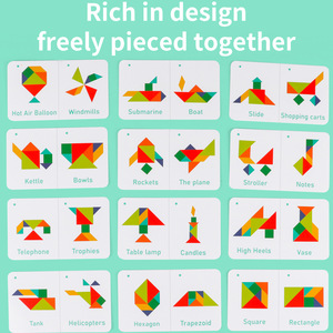 Não kích thích chuyến đi khối đồ chơi câu đố sáng tạo hình dạng mô hình khối chàng trai cô gái đi du lịch Tangram - Product Image 3