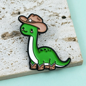 Broche de dinosaurio con capucha, lindo y adorable, accesorio de animal de dibujos animados personalizado, insignia de aleación, colgante decorativo para mochila infantil - Product Image 3