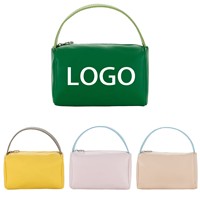 Trousse de Toilette et Maquillage Professionnelle Ronde en Cuir PU, Imprimée Personnalisée, Marque Privée, Cosmétiques Rouge Violet