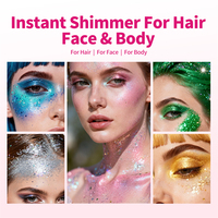Stick illuminateur pailleté à marque privée, résistant à l'eau, sans danger pour la peau, logo personnalisé, poudre scintillante sirène pour les cheveux, le visage et le corps