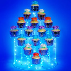Fabrika Toptan Satış Ekolojik Dostu 16 Katlı Akrilik Cupcake Standı Işıklı Mezuniyet Partisi Düğün Doğum Günü İçin Teşhir Standları - Product Image 1