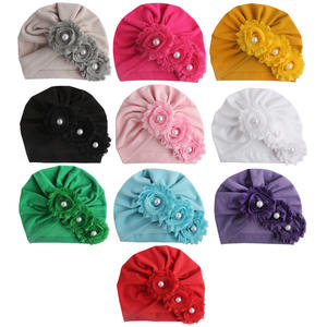 2023 Flower Cute Baby Kleidung Zubehör Schöne Kinder Mädchen Kleinkind Turban Caps Knotted Bow Hat Infant Newborn Baby Beanies - Product Image 3