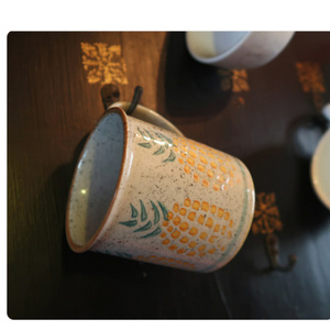 Tasses à thé en céramique peintes à la main en forme d'ananas, tasses à expresso, tasses à eau en céramique, mug créatif pour petit-déjeuner et flocons d'avoine - Product Image 4
