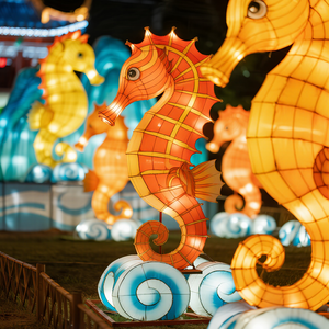 Bestseller Lanterna Animale Colorata Cartone Animato Cavalluccio Marino Luminoso Vivace Impermeabile Decorazione Acquario Eventi del Ringraziamento Festa Costiera - Product Image 3