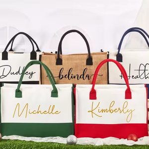 Sac fourre-tout en toile personnalisé imperméable, monogramme, cadeau pour femme, pour la plage, les courses en plein air, les voyages - Product Image 6