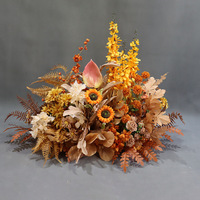 Série de fleurs artificielles couleur caramel pour arrangements floraux, accessoires de photographie de mariage, décoration intérieure - Fleurs en soie