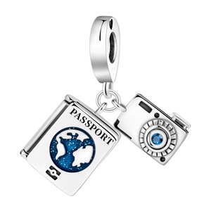 Breloque en argent sterling 925 en forme de moulin à vent, de globe terrestre et d'avion pour bracelets, joncs, pendentifs et perles – Cadeau idéal pour femmes et amies - Product Image 5