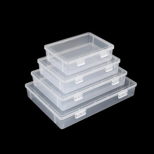 Transparent Plastic Storage Box Rectangle Covered Desktop Organizer For Toys Books Documents Paint Bottles - Product Image 2