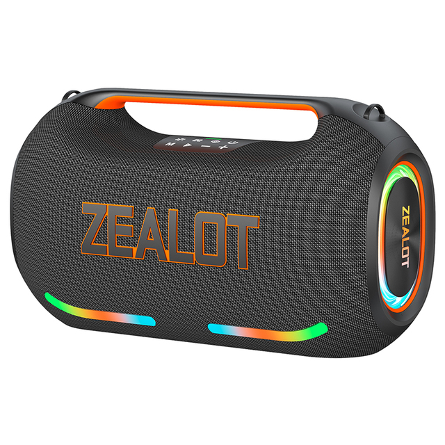 New 250W Powerful Wireless Speaker ZEALOT ZE41 with Colorful LED Light IPX6 Waterproof Big Battery for Outdoor Garden