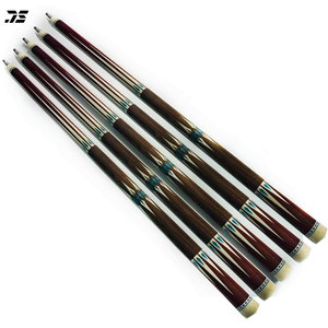 JS High-quality Red and Bocote <strong>Wood</strong> <strong>Inlaid</strong> with White and Green Turquoise Pool Cue Semi-finished Product with Custom Logo Option - Product Image 1