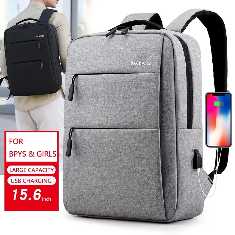 Sacs à dos pour ordinateur portable en nylon à faible quantité minimale de commande sacs d'école sacs pour ordinateur portable d'affaires antivol avec logo personnalisé avec port de charge USB sacs de voyage