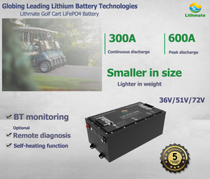 แบตเตอรี่ลิเธียม 36v 48v 72V 105Ah 51.2v กำลังไฟสูง 300A สำหรับรถกอล์ฟ แบตเตอรี่แบบ Deep Cycle อายุการใช้งานยาวนาน 51.2v 105ah G - Product Image 5