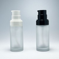 Bouteille de pompe en verre dépoli clair de luxe de 30ml pour fond de teint BB cosmétique pour diffuseur d'emballage de crème pour le visage