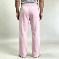 Pantalon de jogging décontracté rose à jambe large pour homme, avec cordon de serrage, imprimé numérique, poches en coton, anti-plis