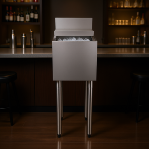 Contenedor de Hielo Comercial de 28 L, Acero Inoxidable, para Barra, con Patas Ajustables, Diseño Rectangular Industrial, para Fiestas - Product Image 2