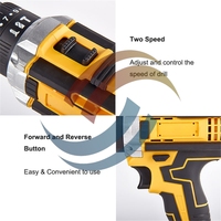 Perceuse électrique durable 21V alimentée par batterie au lithium Tournevis à percussion sans fil Perceuses 10mm Mandrin à vitesse variable OEM