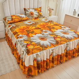 Housse de lit transfrontalière monobloc antidérapante avec bords volantés, protège-matelas pour matelas Simmons - Product Image 2