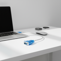 Cable Adaptador FTDI USB 2.0 Macho a Puerto Serie RS232 Mini DB9 de 9 Pines, Par Trenzado Sin Blindaje, Chapado en Oro, Cubierta de PVC para Computadora