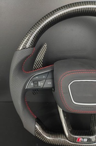 Volant sport en fibre de carbone et cuir personnalisable en couleur et surpiqûres pour <span class=keywords><strong>Audi</strong></span> A3/A4/A5/A6/Q3/Q5/Q7/R8/B8/TT - Product Image 2