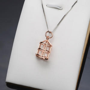 อุปกรณ์ทำเครื่องประดับเงินแท้ S925 ยี่ห้อ Wenchi รุ่น Xiang Pearl แบบ DIY ลูกปัดไม่เจาะรู ดีไซน์ทรงเจดีย์กรงนก จี้กึ่งสำเร็จรูป รหัสสินค้า 13832 จากประเทศจีน - Product Image 4