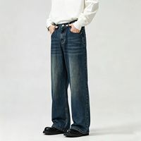 Jeans vintage pour hommes : Pantalons amples et décontractés à jambe droite / Pantalons à jambes larges, Vêtements décontractés, Prix de gros réduit