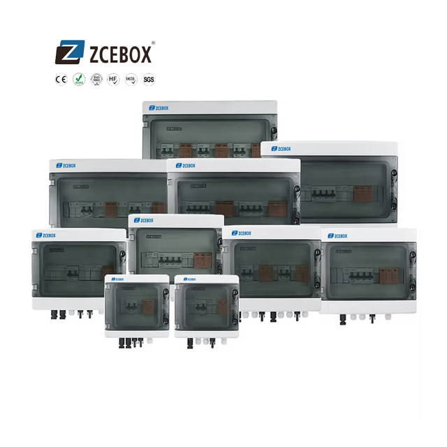 ZCEBOX Input DC Combiner Box PVC Electric Db Box Surface Mount Outdoor IP65 Protection -25~+55 Operating Temperature