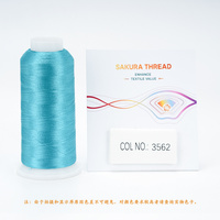 Fil à broder en polyester Sakura 120D/2 Stock 1680 couleurs 4000 Yards d'emballage