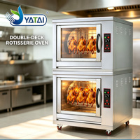 Four à rôtir électrique rotatif à double niveau pour poulet, four à rôtir commercial à 2 niveaux, rôtissoire à poulet en acier inoxydable