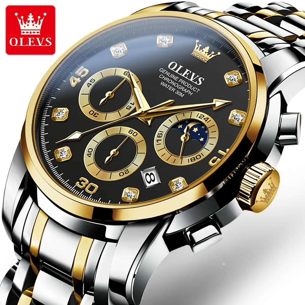OLEVS 2889 acier de luxe étanche à Quartz Oem marque mains montres Logo personnalisé montre-bracelet hommes